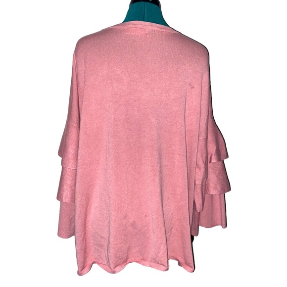 Time and Tru Rose color Sweater w/Ruffles and Bell Sleeves size XXXL (22) - Picture 5 of 9